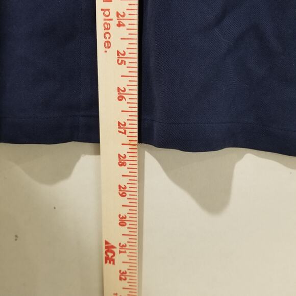 Lauren Ralph Lauren Blouse Womens Petite 14P Navy 100% Silk Button Front - Picture 7 of 8